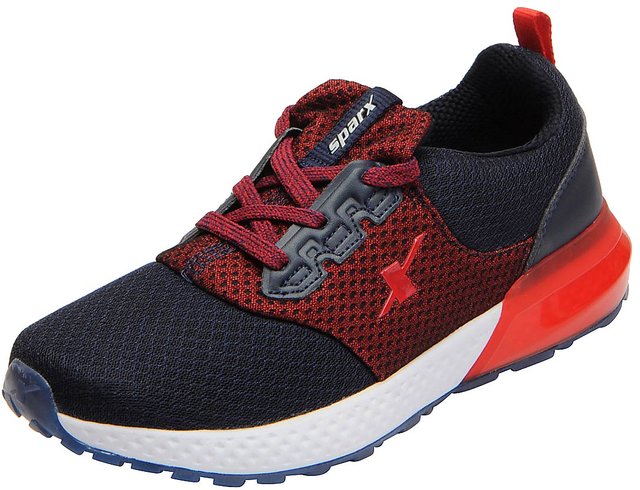 Navy Red Mesh Sports Running Shoes 