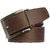 Sunshopping Men's Brown leatherite needle pin point buckle belt with Brown leatherite bi-fold wallet (combo)