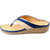 Dr.Scholls Women's Blue Cream Leather House and Daily Wear Wedge Slippers