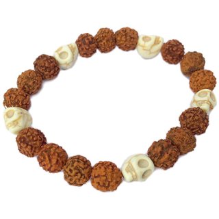                       Yuvi Shoppe Lord Shiva Rudraksha Bracelet WIth Narmund Beads For Shiva Bhakt                                              