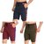 Dia A Dia Unisex Combo of 3 Navy,Olive,Red Cotton Shorts