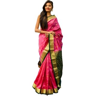 Indians Boutique's Pure Silk Saree (Pink)