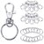 DIY Crafts Metal Swivel Lobster Clasps Lanyard, Clasps 50 Pieces and Keychain Key Rings 60 Pieces for Keyring (110 pices) (Silver)