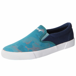 Buy Sparx Men s Sky Blue Printed Canvas Loafers Casual Shoes