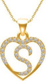 intial letter S gold plated pandant  for unisex