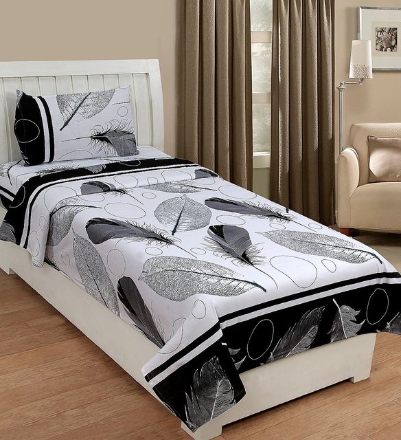 Buy Shakrin Polycotton 3d Printed Single Bedsheet With 1 Pillow