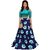 New Latest Designer SkyBlue Color SatinSemi Stitched Printed Lehenga By Omstar Fashion (LotusSky)
