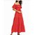 WC-1557 Westchic RED Off Shoulder Long Dress