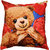 SHAKRIN Polycotton Diwan Set of 8 Pieces (1 Single Bedsheet with 2 Bolsters and 5 Cushion Covers) Teddy Bear Design