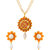 Voylla Orange Floral Print Pacchi Floret Necklace Set