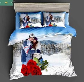 Luxmi Valentine special Printed Double Bedsheets with 2 pillow covers