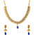 Voylla Gold Plated Necklace Set With Blue Stones