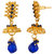 Voylla Gold Plated Necklace Set With Blue Stones