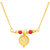 Voylla Goddess Laxmi Sanskriti Red Beads Gold Plated Mangalsutra Necklace