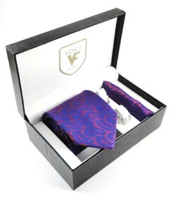 VOICI France Tie, Handkerchief Men's Necktie  Pocket Square Set nice gift set