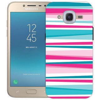 Ezellohub Blue & Pink Printed Hard Silicone Mobile Back Cover Case For Samsung J2 pro .
