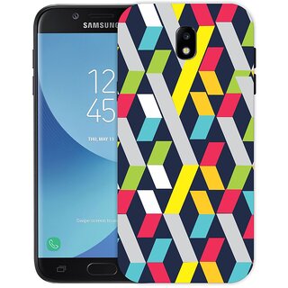 Ezellohub Blue & yellow Printed Hard Silicone Mobile Back Cover Case For Samsung J5 2017 .