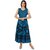 UniqChoice Traditional Paisley printed Cotton Stitched Gown For Women's Maxi Long Dress Blue Color( Free Size)
