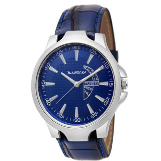 Mastrena Blue Dial Analog genuine leather Men's Watch-MSG1001