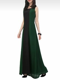 Raabta Teal With Black Pancelled Long Dress