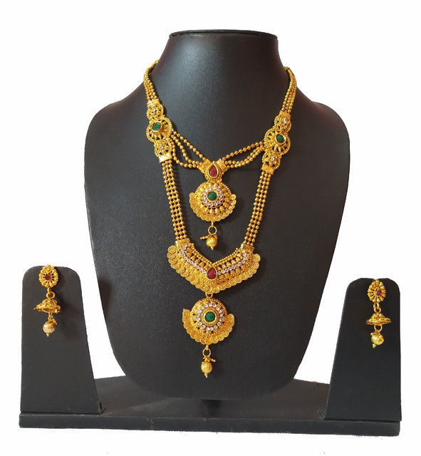 Buy gold plated double layer necklace 