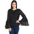 Rosella Black Pin with white dot Bell Sleeve Top