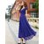 Rosella Royal Blue Long Dress with Cape Sleeve 11010