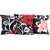 SHAKRIN Polycotton Diwan Set of 8 Pieces (1 Single Bedsheet with 2 Bolsters and 5 Cushion Covers) Red-Black Floral