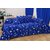 SHAKRIN Polycotton 3D Printed Diwan Set of 8 Pcs (1 Single Bedsheet with 2 Bolsters Covers & 5 Cushion Covers) Blue Star