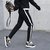 Women's Drawstring White Single Side Stripe Stretchable Black Pocket Jegging/ Yoga Wear /Gym Wear /Sport's Wear