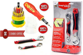 Combo of Snap N Grip Wrench Set And Jackly 31 In 1 Screwdriver Set