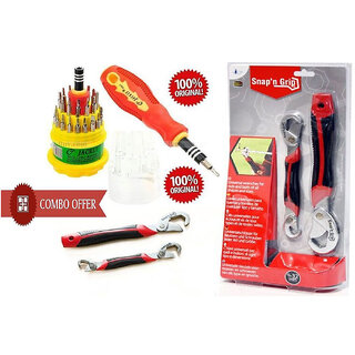 Combo of Snap N Grip Wrench Set And Jackly 31 In 1 Screwdriver Set