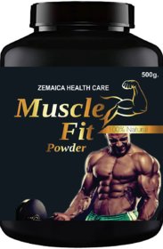 Muscle Fit Herbal Powder For Weight  Muscle Gain Orange Flavour (500Gm Powder) Pack Of 1