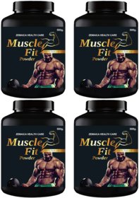 Muscle Fit Herbal Powder For Weight Muscle Gain Orange Flavour (500Gm Powder Each) Pack Of 4