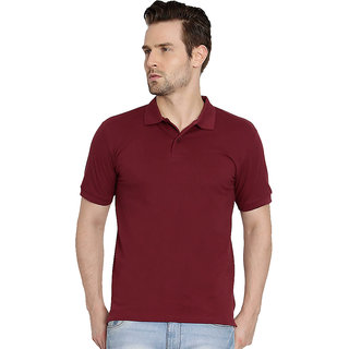 Concepts Maroon Cotton Blend Polo Tshirt