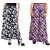 Lili Women's Wide Leg High Elastic Waist Floral Print Crepe Palazzo Pants Pack Of 2