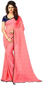 Fabrica Shoppers Pink Marble Silk Saree With Blouse
