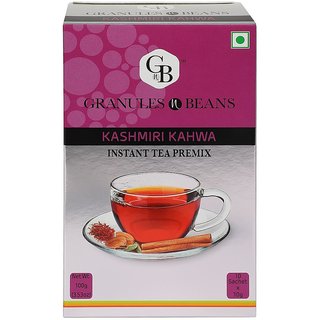 Granules and Beans Kashmiri KAWA Instant Tea Premix - (10 Sachetx14gm140gm)
