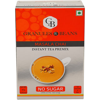 Granules and Beans Unsweetened Masala Instant Tea Premix - (10 Sachetx14gm140gm)