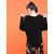 Aiyra Black Pearl Embellished Dolman Sleeved Top