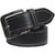 Sunshopping Mens Black Formal Belt with Tan Leatherite Wallet (Combo)