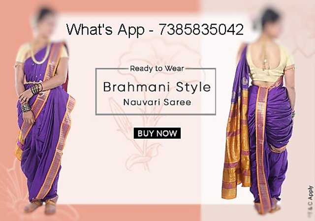 Saj Readymade Traditional Brahmni Nauvari Saree - Green Color | Nauvari  saree, Indian beauty saree, Marathi saree