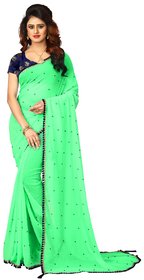 Fabrica Shoppers Green Marble Silk Saree With Blouse