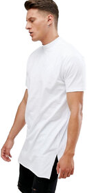 PAUSE White Solid Round Neck Slim Fit Half Sleeve Men's T-Shirt