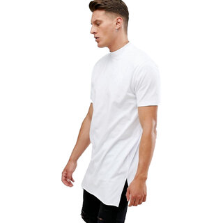                       PAUSE White Solid Round Neck Slim Fit Half Sleeve Men's T-Shirt                                              