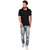 PAUSE Silver Solid Round Neck Slim Fit Half Sleeve Men's T-Shirt