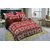 Choco 100 Glace Cotton Bri Red Check Printed Bedsheet +2 Full Size Pillow Cover King Size Bedsheet