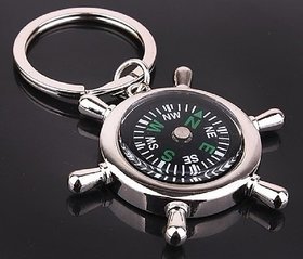 Magnetic Compass silver Key Chain waterproof set of 1 (silver)