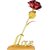 Valentine Gift Golden Rose 24k Red Rose-Artificial Flower Gift Set 25cm-Without Box