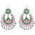 JewelMaze Green  Pink Meenakari Afghani Earrings